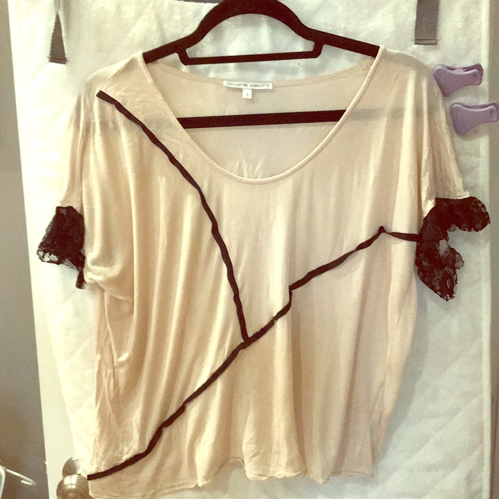 Black and cream crop top